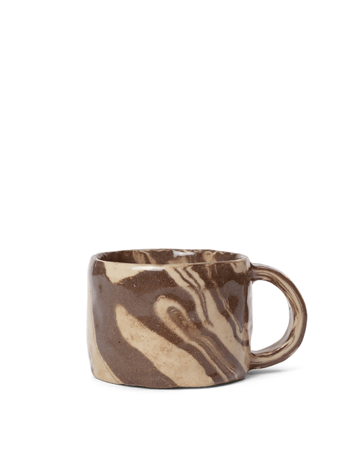ferm LIVING Ryu Mug Low – Sand / Brown