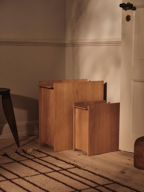 ferm LIVING Sama Wooden Bin 35 cm – Oak