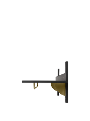 ferm LIVING Sector Rack Shelf – Black Ash / Brass