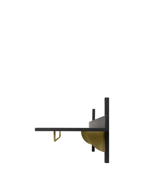 ferm LIVING Sector Rack Shelf – Black Ash / Brass