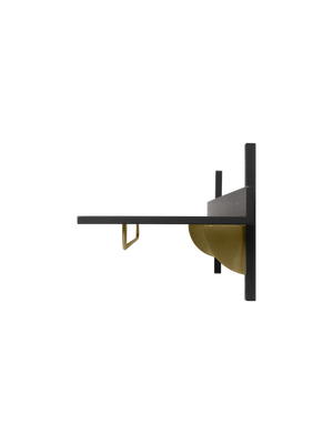 ferm LIVING Sector Rack Shelf – Black Ash / Brass