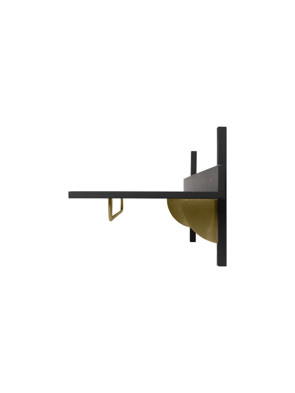 ferm LIVING Sector Rack Shelf – Black Ash / Brass