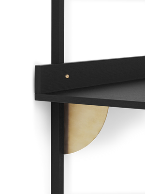 ferm LIVING Sector Rack Shelf – Black Ash / Brass