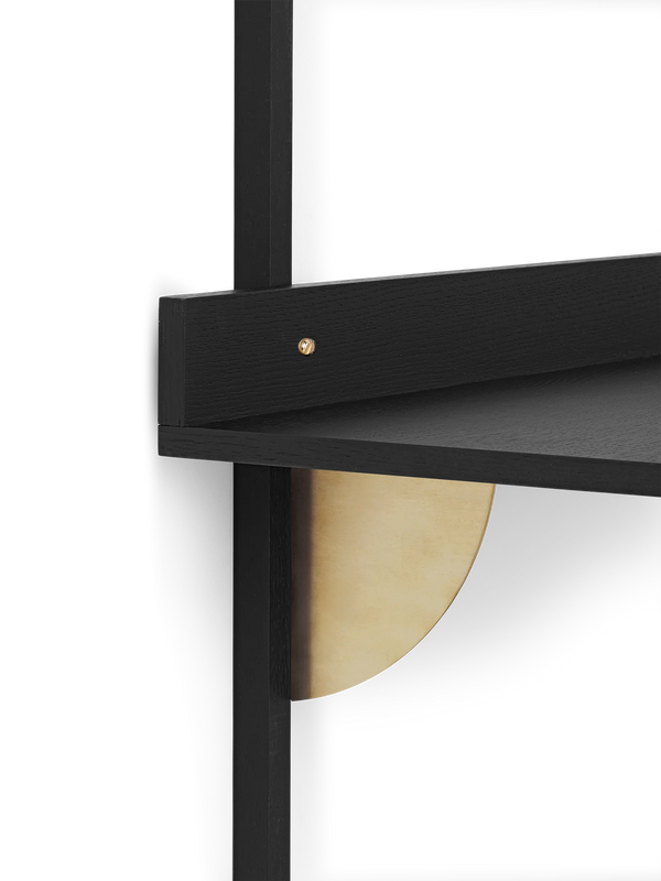 ferm LIVING Sector Rack Shelf – Black Ash / Brass