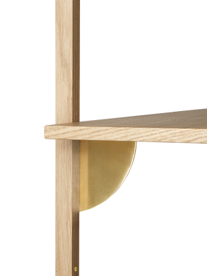 ferm LIVING Sector Shelf Single / Wide – Oak / Brass