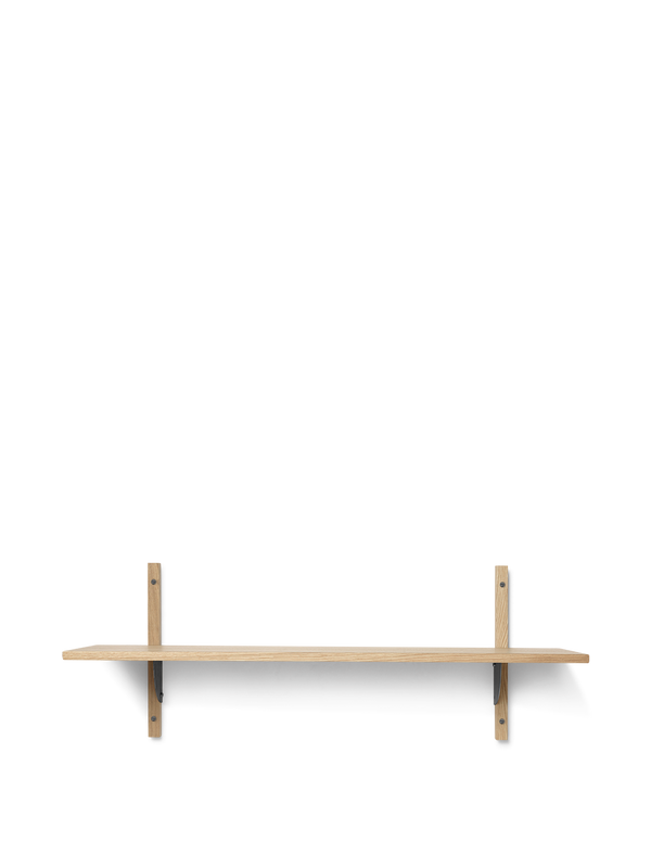 ferm LIVING Sector Shelf Single / Wide – Oak / Black Brass