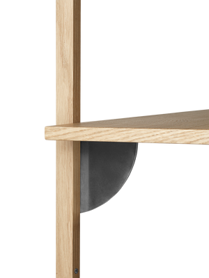 ferm LIVING Sector Shelf Single / Wide – Oak / Black Brass
