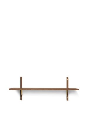 ferm LIVING Sector Shelf Single / Wide – Smoked Oak / Brass