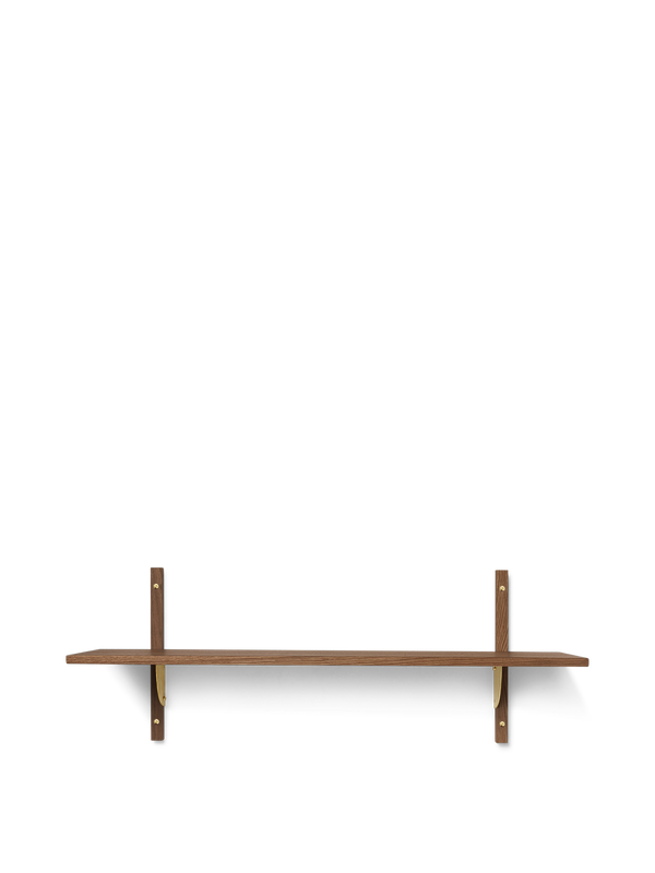 ferm LIVING Sector Shelf Single / Wide – Smoked Oak / Brass