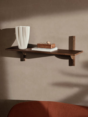 ferm LIVING Sector Shelf Single / Wide – Smoked Oak / Brass