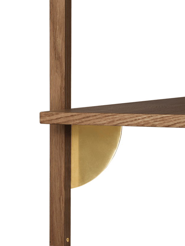 ferm LIVING Sector Shelf Single / Wide – Smoked Oak / Brass