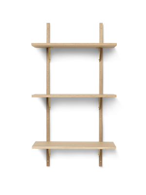 ferm LIVING Sector Shelf Triple / Narrow – Oak / Brass