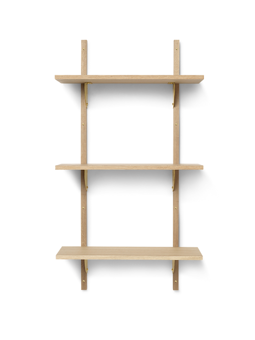 ferm LIVING Sector Shelf Triple / Narrow – Oak / Brass