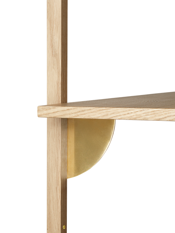 ferm LIVING Sector Shelf Triple / Narrow – Oak / Brass