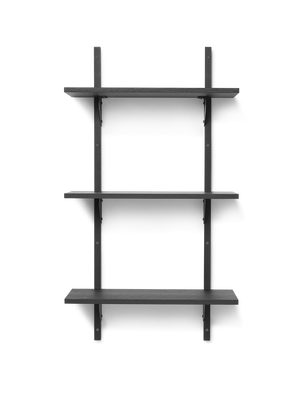ferm LIVING Sector Shelf Triple / Narrow – Black Ash / Black Brass