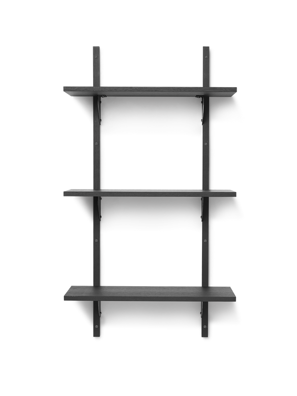 ferm LIVING Sector Shelf Triple / Narrow – Black Ash / Black Brass