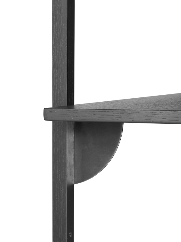 ferm LIVING Sector Shelf Triple / Narrow – Black Ash / Black Brass