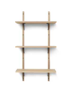 ferm LIVING Sector Shelf Triple / Narrow – Oak / Black Brass