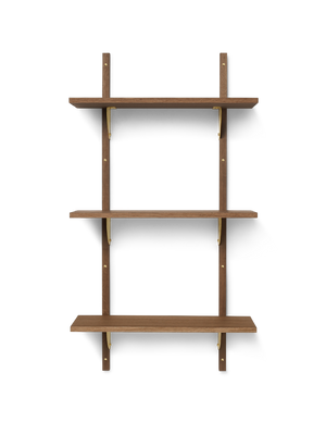 ferm LIVING Sector Shelf Triple / Narrow – Smoked Oak / Brass