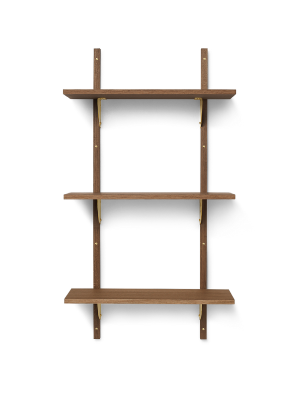 ferm LIVING Sector Shelf Triple / Narrow – Smoked Oak / Brass