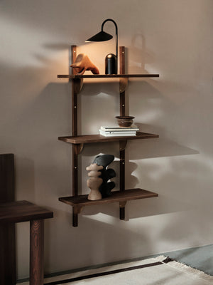 ferm LIVING Sector Shelf Triple / Narrow – Smoked Oak / Brass