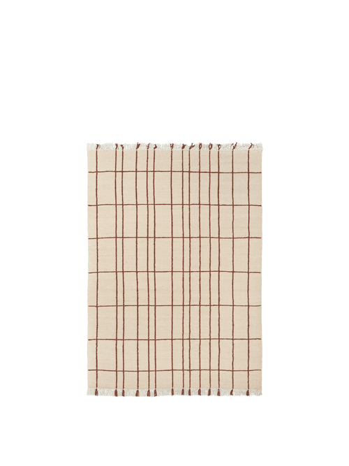 ferm LIVING Sen Rug 140 x 200 cm – Parchment / Chestnut