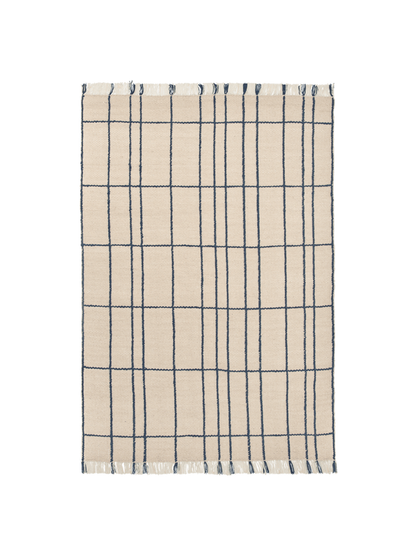 ferm LIVING Sen Rug 170 x 240 cm – Parchment / Indigo Blue