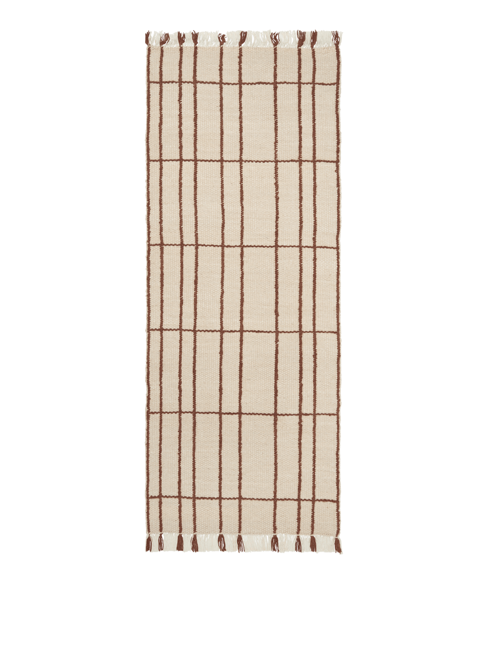 ferm LIVING Sen Runner 80 x 200 cm – Parchment / Chestnut
