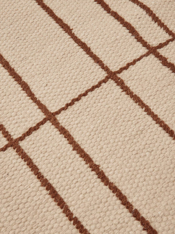 ferm LIVING Sen Runner 80 x 200 cm – Parchment / Chestnut