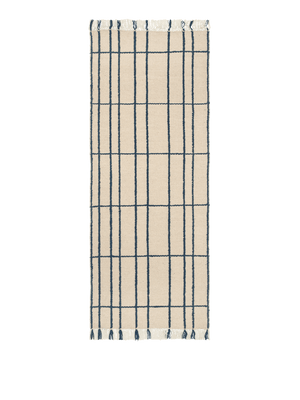 ferm LIVING Sen Runner 80 x 200 cm – Parchment / Indigo Blue