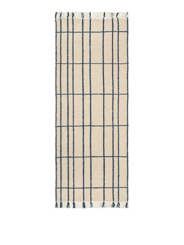 ferm LIVING Sen Runner 80 x 200 cm – Parchment / Indigo Blue