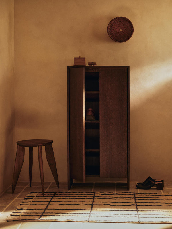ferm LIVING Sen Runner 80 x 200 cm – Parchment / Indigo Blue