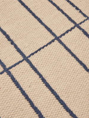 ferm LIVING Sen Runner 80 x 200 cm – Parchment / Indigo Blue