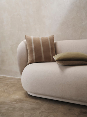 ferm LIVING Senti Stripe Cushion – Dark Sand / Linen