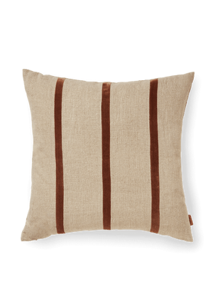 ferm LIVING Senti Stripe Cushion – Linen / Carob Brown
