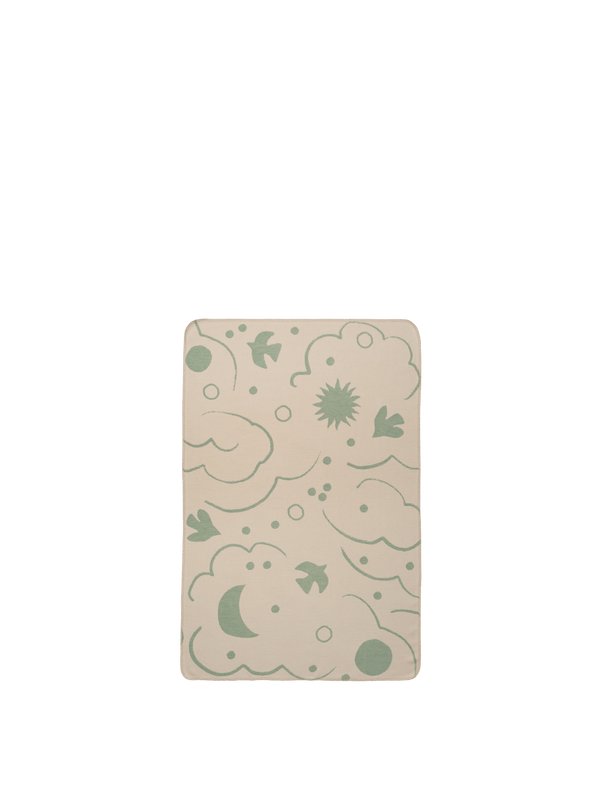 ferm LIVING Skye Blanket – Tea Green / Parchment