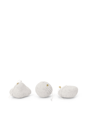 ferm LIVING Snowball Ornaments – Set of 3 – White