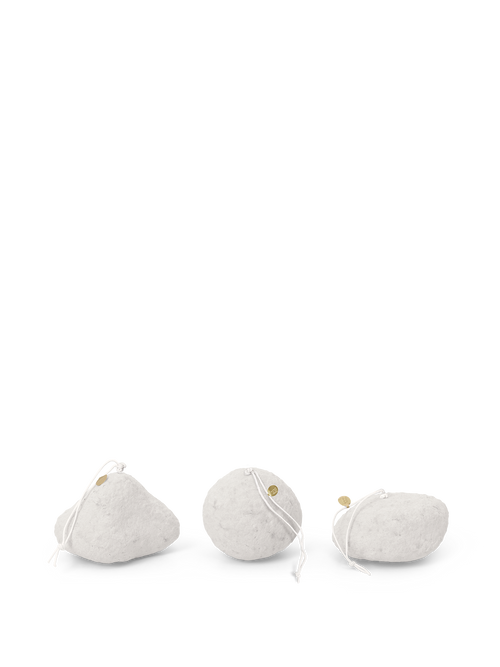 ferm LIVING Snowball Ornaments – Set of 3 – White