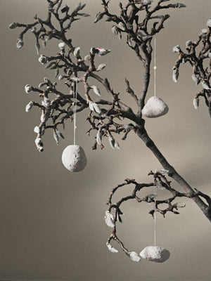 ferm LIVING Snowball Ornaments – Set of 3 – White