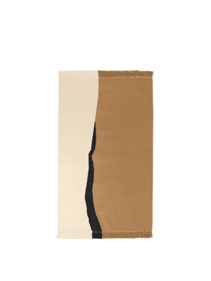 ferm LIVING Soil Kelim Rug 140 x 200 cm – Dark Sand / Off-white