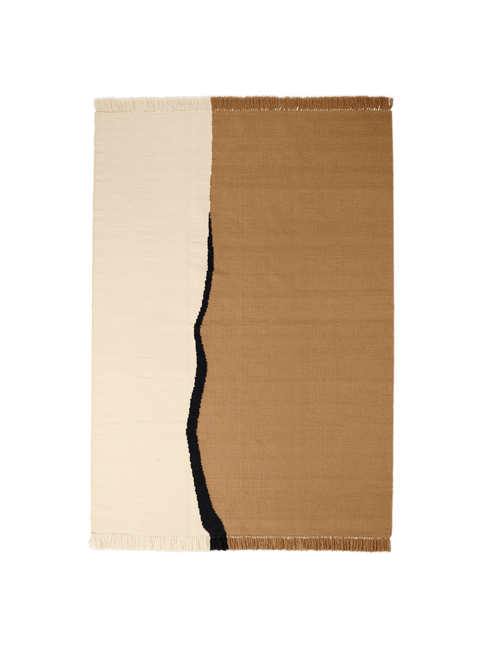 ferm LIVING Soil Kelim Rug 170 x 240 cm – Dark Sand / Off-white