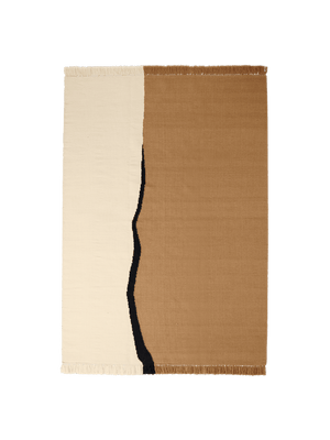 ferm LIVING Soil Kelim Rug 170 x 240 cm – Dark Sand / Off-white