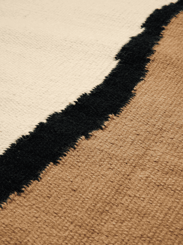 ferm LIVING Soil Kelim Rug 170 x 240 cm – Dark Sand / Off-white