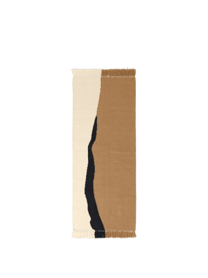 ferm LIVING Soil Kelim Runner 70 x 180 cm – Dark Sand / Off-white