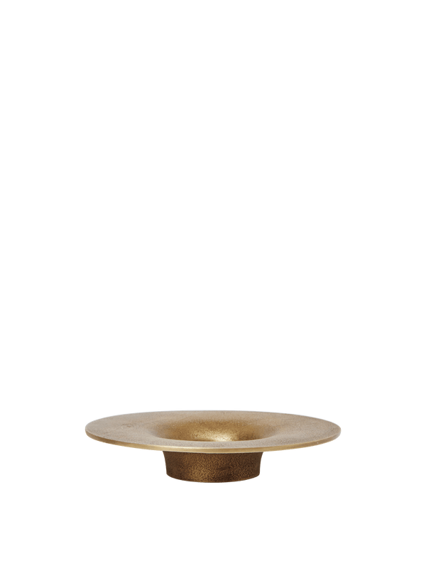 ferm LIVING Soothe Block Candle Holder – Brass Finish