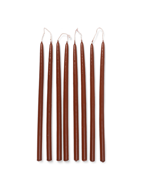 ferm LIVING Spike Slim Candles – Set of 8 – Rust