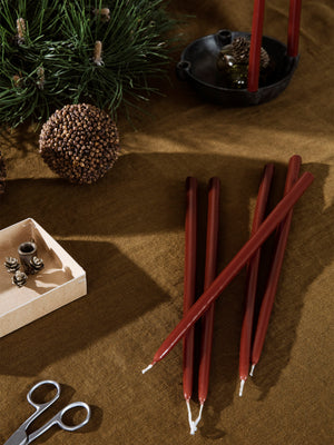 ferm LIVING Spike Slim Candles – Set of 8 – Rust
