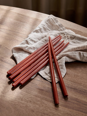 ferm LIVING Spike Slim Candles – Set of 8 – Rust