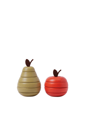 ferm LIVING Stacking Apple and Pear – Set of 2 – Multi