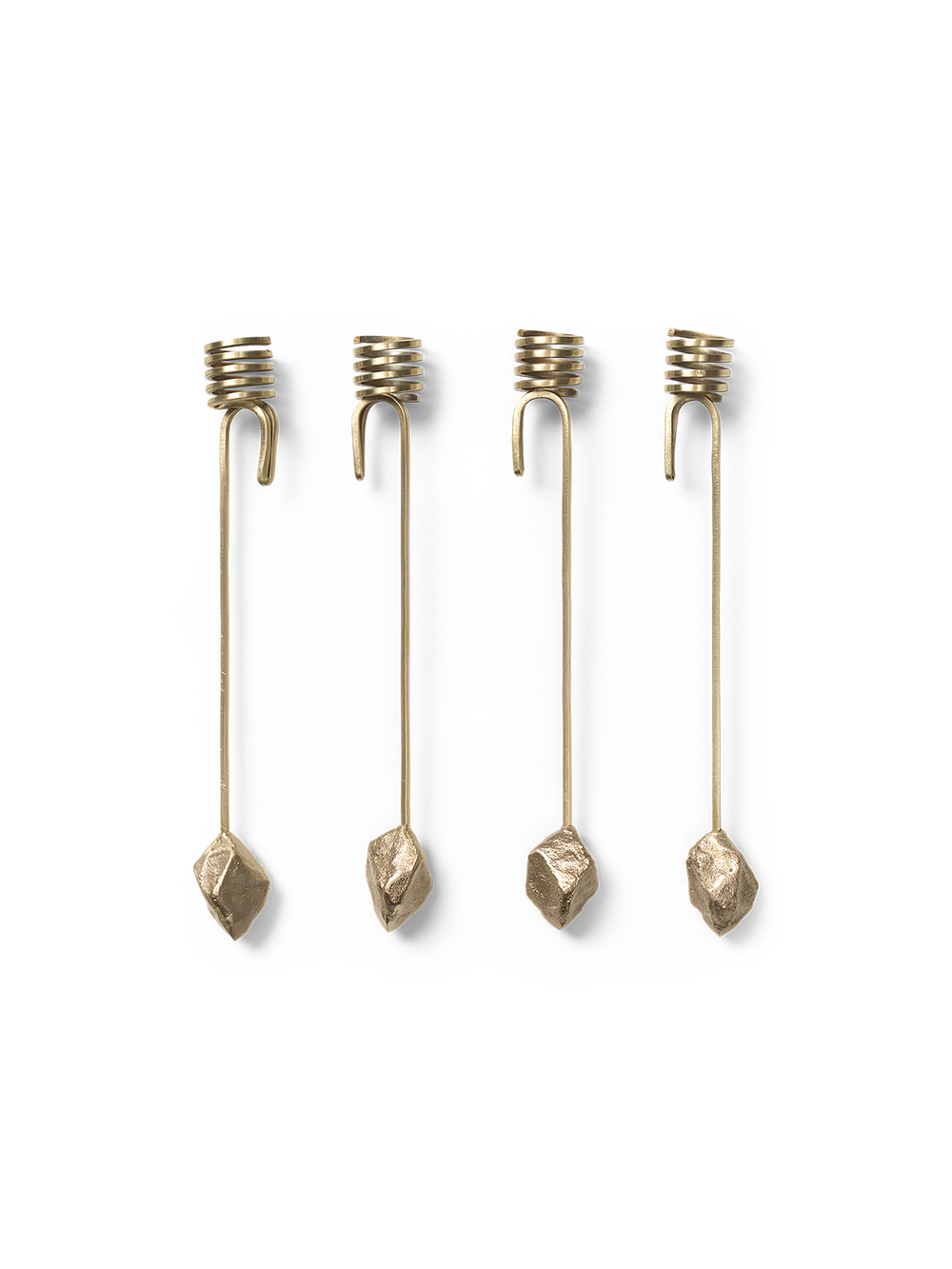 ferm LIVING Stone Christmas Tree Candle Holders – Set of 4 – Brass